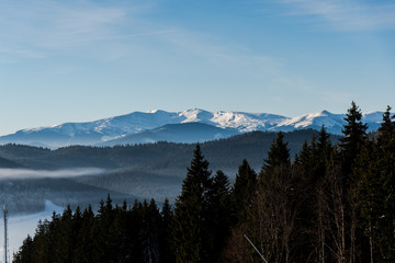 Obraz premium Amazing winter in carpathian mountains