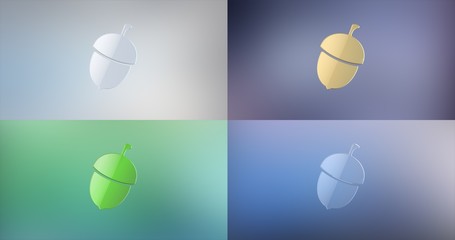 Acorn Nut 3d Icon
