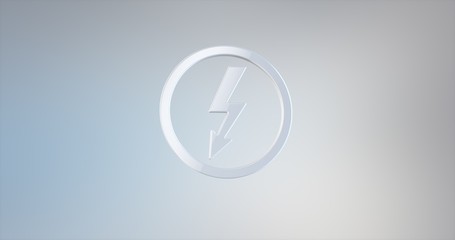 Lightning Shock White 3d Icon