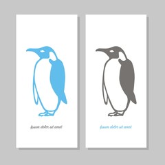 Obraz premium Penguin card. vector illustration banner