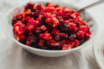 Salad on a plate close-up