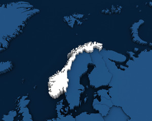 norway map 3D illustration