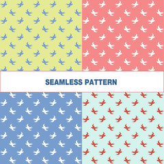 Vector seamless pattern with swallow