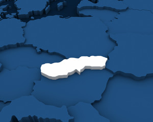 slovakia map 3D illustration