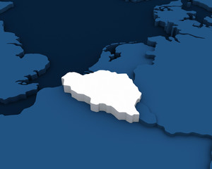 belgium map 3D illustration