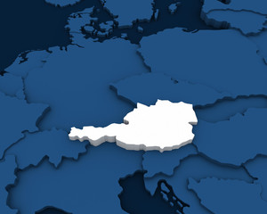 austria map 3D illustration