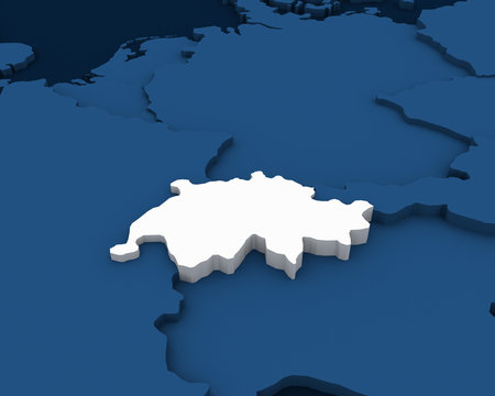 switzerland map 3D illustration