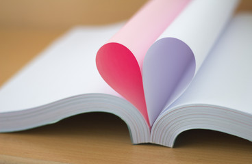 book curved heart shape