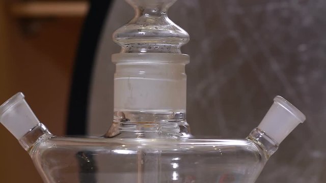 Beautiful glass shisha closeup in the interior