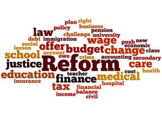 Obraz premium Reform, word cloud concept 5