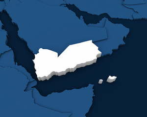 yemen map 3D illustration