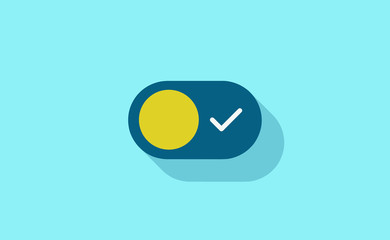 Vector colorful modern switch button with long shadow