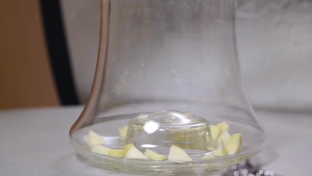 Beautiful glass shisha closeup in the interior