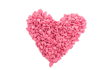 Fototapeta na wymiar small pink sugar hearts