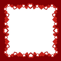 Frame with glitter hearts