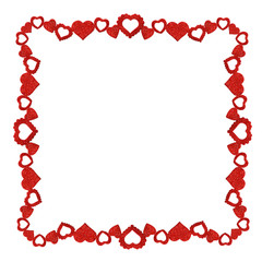 Frame with glitter hearts