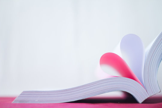 book curved heart shape