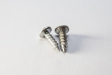 Used old screws with isolated white background for commercial