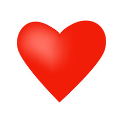 Red heart. Vector design.  Valentine's Day sign. Isolated on white background