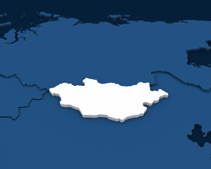 Fototapeta premium mongolia map 3D rendering