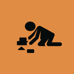 playing baby icon. flat design