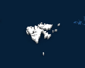svalbard norway map 3D rendering