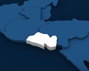 EL salvador map 3D illustration