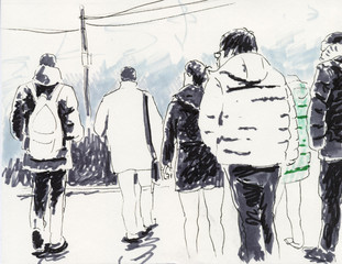 Urban Sketch People Go