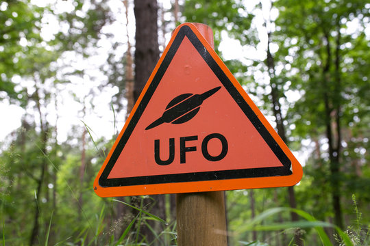 UFO sign in the forest