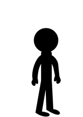 logo black person standing on a white background