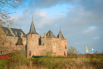 The Muiderslot with moat, a well-preserved medieval castle 