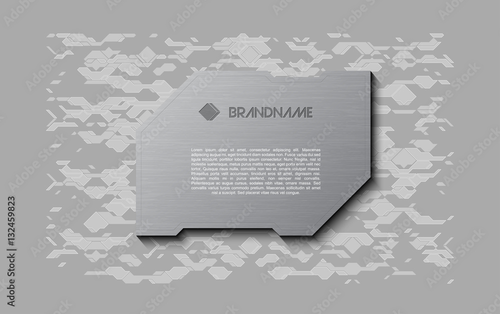 Aufkleber abstract grey futuristic soft welcome screen. metal technology plate on chaotic scheme background. s