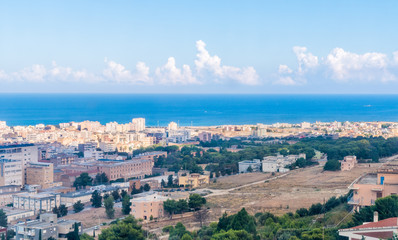 Fototapeta na wymiar Panoramic view of Trapani from Erice, Sicily, Italy
