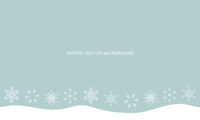 Winter vector background with snowflakes.