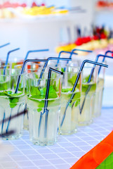 Cold lemonade with mint