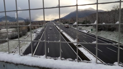 Neve e freddo in autostrada