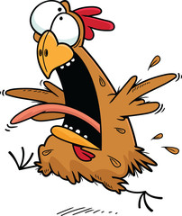 Cartoon Crazy Chicken
