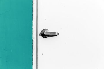 Closeup Door with metal door knob 