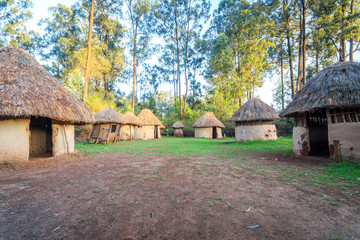 Traditional, tribal village of Kenyan people
