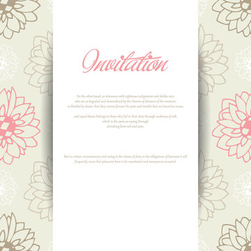 Floral design with sunflowers for wedding invitations or birthday cards