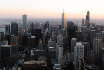Fototapeta na wymiar Skyscrapers and modern buildings of Chicago Skyline
