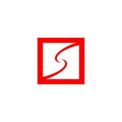 s letter initial abstract on a square logo vector