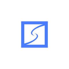 s letter initial abstract on a square logo vector