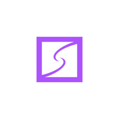 s letter initial abstract on a square logo vector