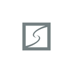 s letter initial abstract on a square logo vector