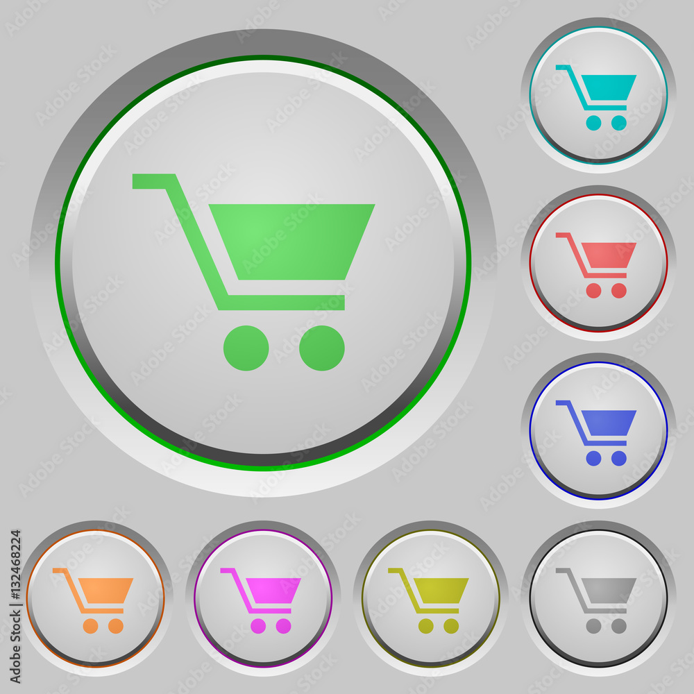 Poster empty shopping cart push buttons