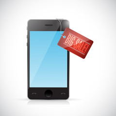 big sale smartphone tag illustration