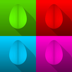 Happy easter vector illustration with colorful eggs.