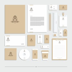 Corporate identity, stationery set, sign, symbol, owl.