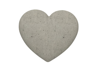 3D illustration stone rock heart on a white background